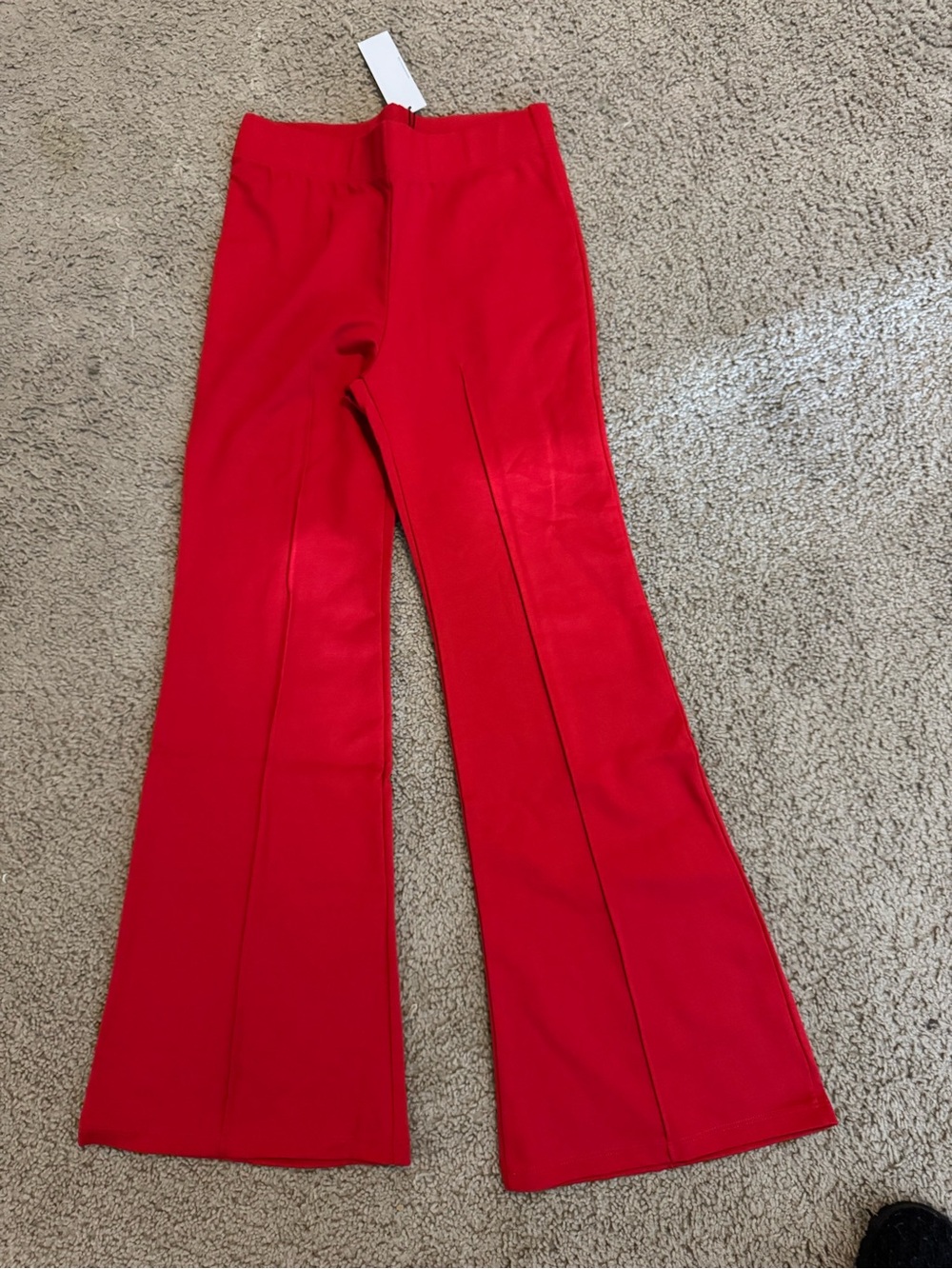 Sunday Bright Red Flared Knit Pants